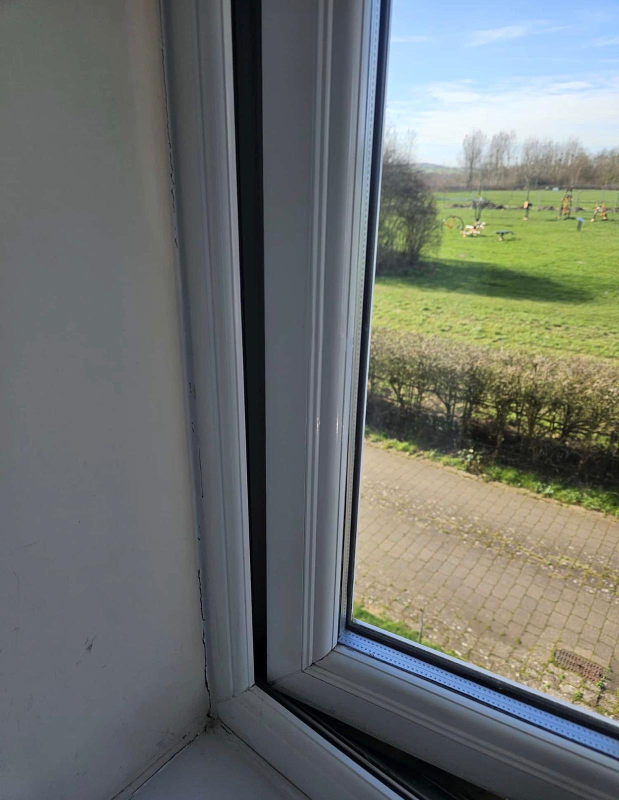 uPVC window frame — after repair