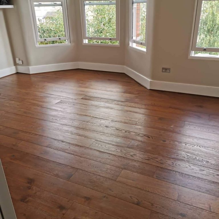 Solid oak floor — after repair